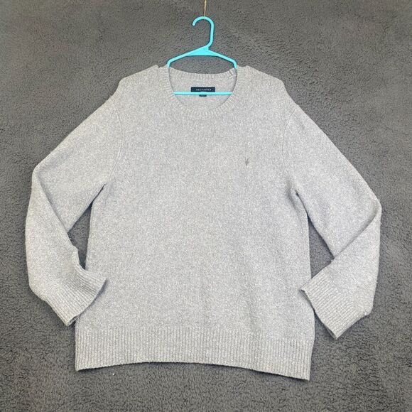 Allsaints Tolnar Crew Jumper Wool Cotton Blend Blend Grey Size M - Picture 1 of 15